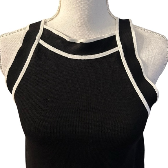 Massimo Dutti Sleeveless Contrast Sweater Knit Tank Top Women’s Large in Black - Picture 3 of 8